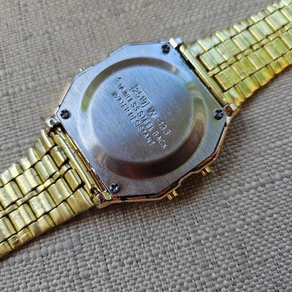 Women Wristwatch Yellow Gold Tone Digital Wrist Watch Multi Functional NEW - Picture 12 of 12